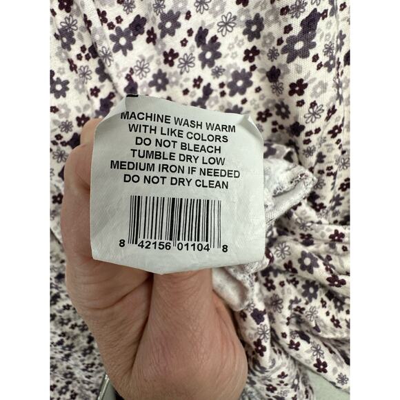 Oh Baby by Motherhood Maternity Large Nightgown Robe Set Purple Floral Cotton - Picture 6 of 10